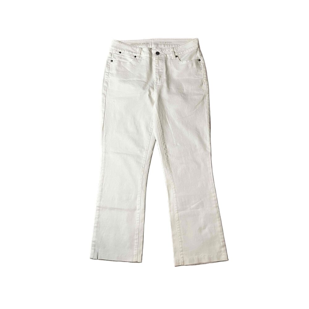 Talbots White Solid Color Five-Pocket Styling Her… - image 1